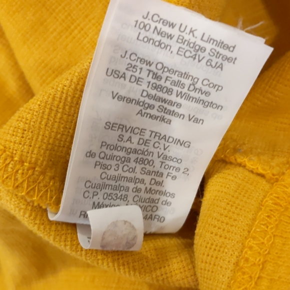 J Crew Soft Mustard Yellow Crop Top Tie XS - Picture 9 of 9